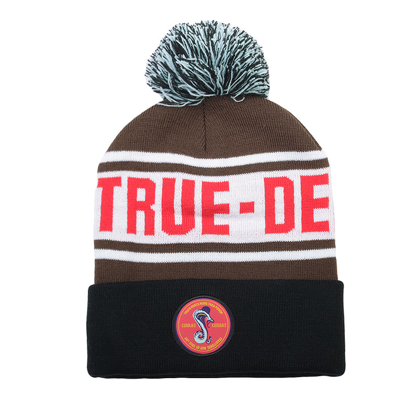 Мужская шапка True spin Cobra Pom (Cobra Pom-brw/wt/blk)  - цена, описание, фото 1